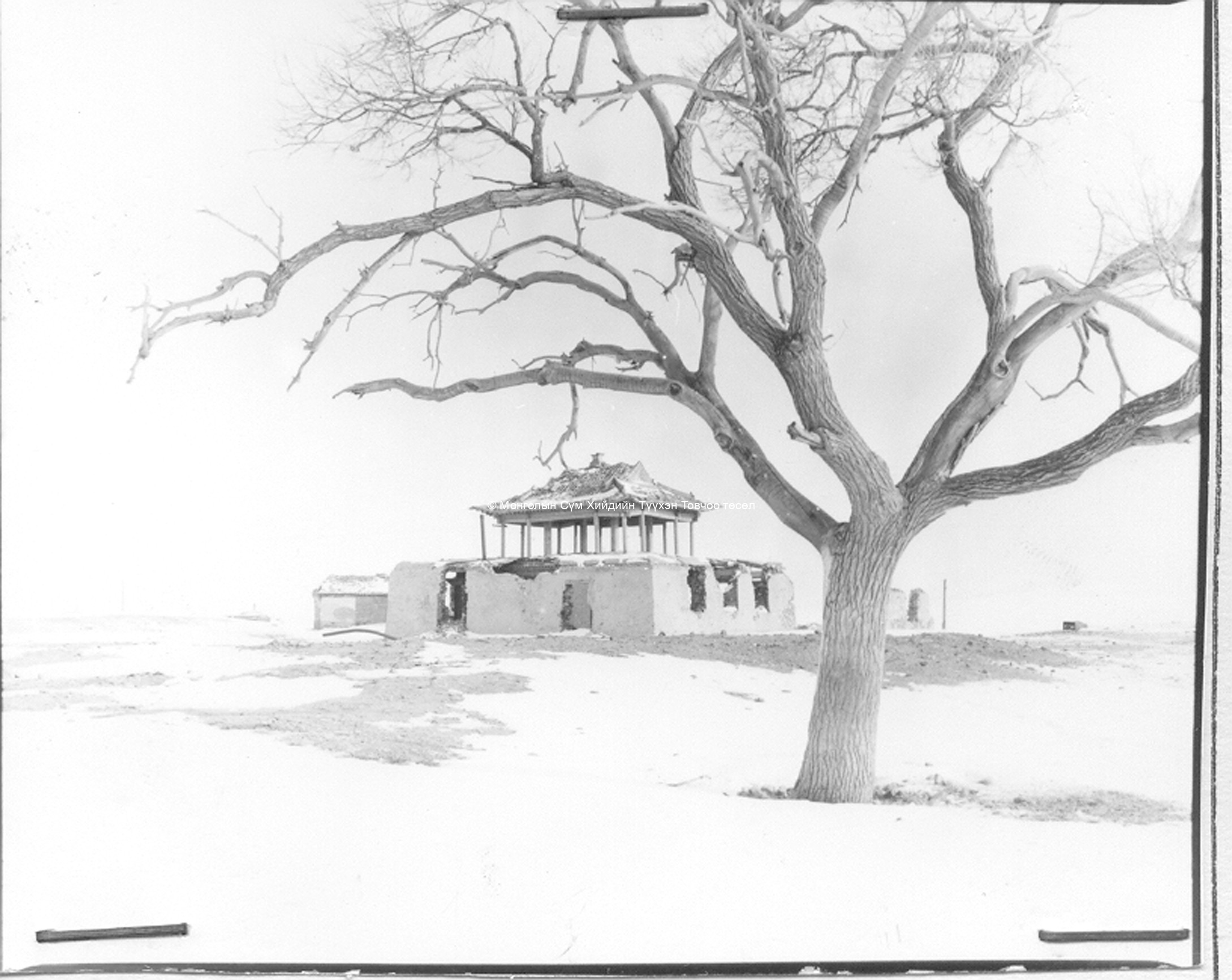 Ruined temple building, 1984. Film Archives K-44821